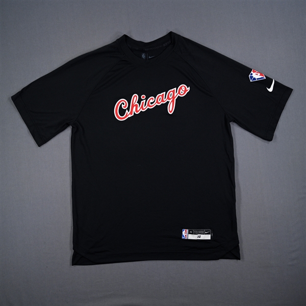 Ayo Dosunmu - Chicago Bulls - Game-Issued City Edition Short Sleeved Shooting Shirt - 2021-22 NBA Season