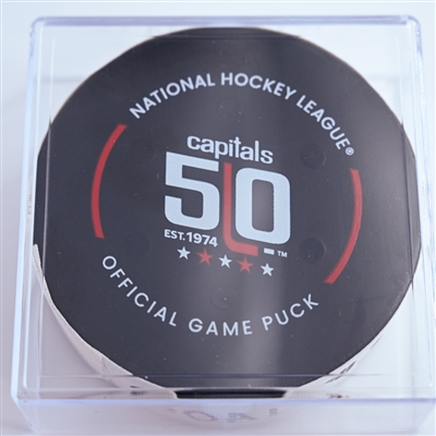 Josh Anderson - Montreal Canadiens - Goal Puck - January 10, 2025 vs. Washington Capitals (Capitals' 50th Anniversary Logo)
