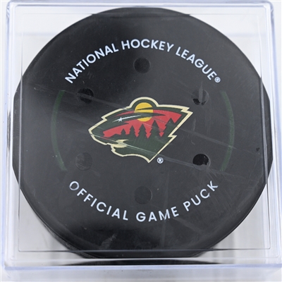 Pavel Buchnevich - St. Louis Blues - Goal Puck - January 7, 2025 vs. Minnesota Wild (Wild Logo)