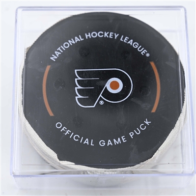 Noah Cates - Philadelphia Flyers - Goal Puck - January 13, 2025 vs. Florida Panthers (Flyers Logo)