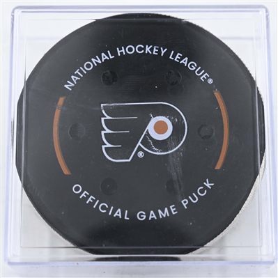 Noah Cates - Philadelphia Flyers - Goal Puck - January 13, 2025 vs. Florida Panthers (Flyers Logo)