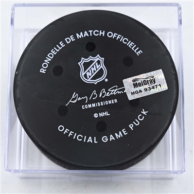 Adam Fantilli - Columbus Blue Jackets - Goal Puck - January 4, 2025 vs. St. Louis Blues (Blue Jackets Logo)