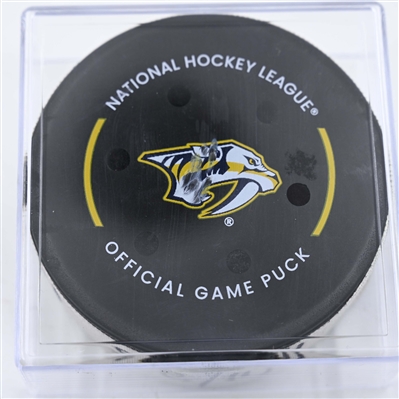 Filip Forsberg - Nashville Predators - Goal Puck - January 11, 2025 vs. Washington Capitals (Predators Logo)