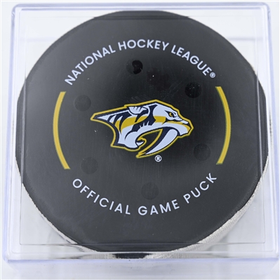 Filip Forsberg - Nashville Predators - Goal Puck - January 14, 2025 vs. Vegas Golden Knights (Predators Logo)