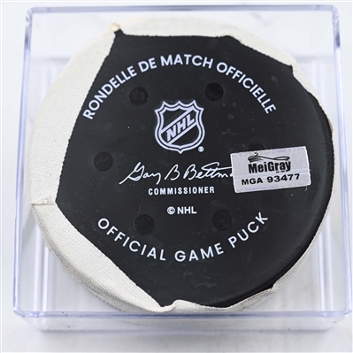 Morgan Frost - Philadelphia Flyers - Goal Puck - January 13, 2025 vs. Florida Panthers (Flyers Logo)