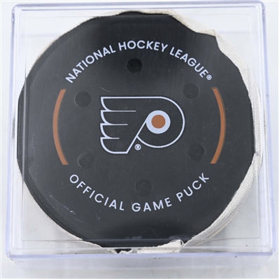 Garnet Hathaway - Philadelphia Flyers - Goal Puck - January 13, 2025 vs. Florida Panthers (Flyers Logo)