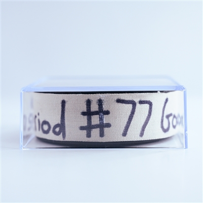Victor Hedman - Tampa Bay Lightning - Goal Puck - January 11, 2025 vs. New Jersey Devils (Devils Logo)