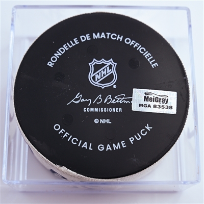 Nico Hischier - New Jersey Devils - Goal Puck - January 14, 2025 vs. Florida Panthers (Devils Logo)
