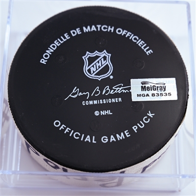 Jack Hughes - New Jersey Devils - Goal Puck - January 11, 2025 vs. Tampa Bay Lightning (Devils Logo)