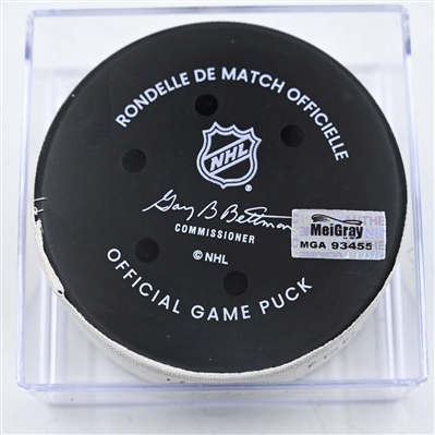 Zach Hyman - Edmonton Oilers - Goal Puck - January 15, 2025 vs. Minnesota Wild (Wild Logo)