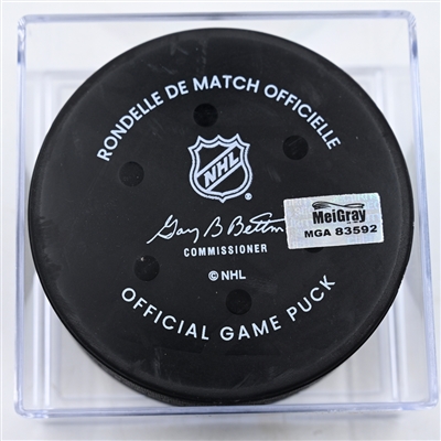 Marcus Johansson - Minnesota Wild - Goal Puck - January 7, 2025 vs. St. Louis Blues (Wild Logo)