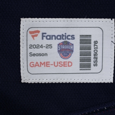 Kent Johnson - Navy Photo Shoot-Worn Jersey - 2025 Stadium Series