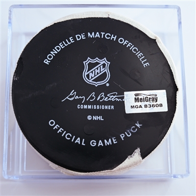 Wyatt Johnston - Dallas Stars - Goal Puck - January 9, 2025 vs. Philadelphia Flyers (Flyers Logo)