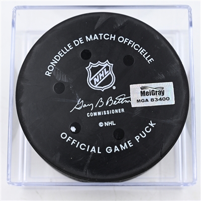 Patrick Kane - Detroit Red Wings - Goal Puck - January 2, 2025 vs. Columbus Blue Jackets (Blue Jackets Logo)
