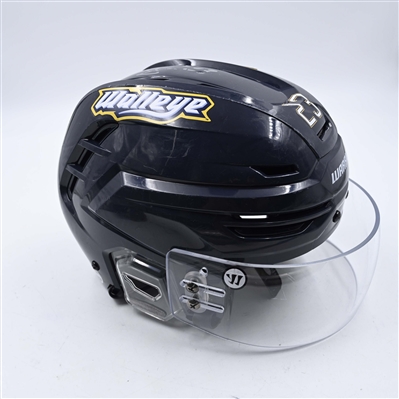 Conlan Keenan - Toledo Walleye - Team-Issued Navy, Warrior Helmet - 2025 Warrior/ECHL Hockey Heritage Classic - Autographed