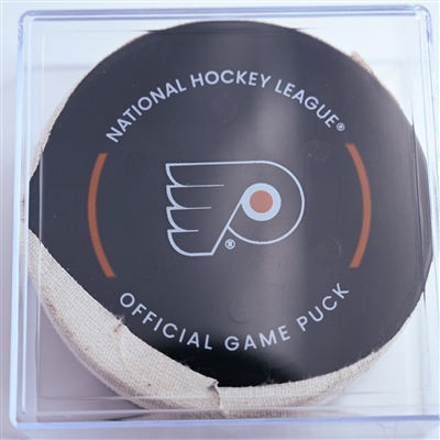 Matthew Knies - Toronto Maple Leafs - Goal Puck - January 7, 2025 vs. Philadelphia Flyers (Flyers Logo)