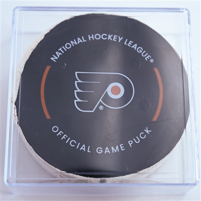 Travis Konecny - Philadelphia Flyers - Goal Puck - January 7, 2025 vs. Toronto Maple Leafs (Flyers Logo)
