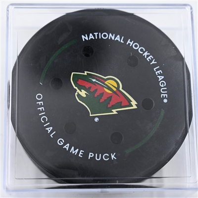 Artturi Lehkonen - Colorado Avalanche - Goal Puck - January 9, 2025 vs. Minnesota Wild (Wild Logo)