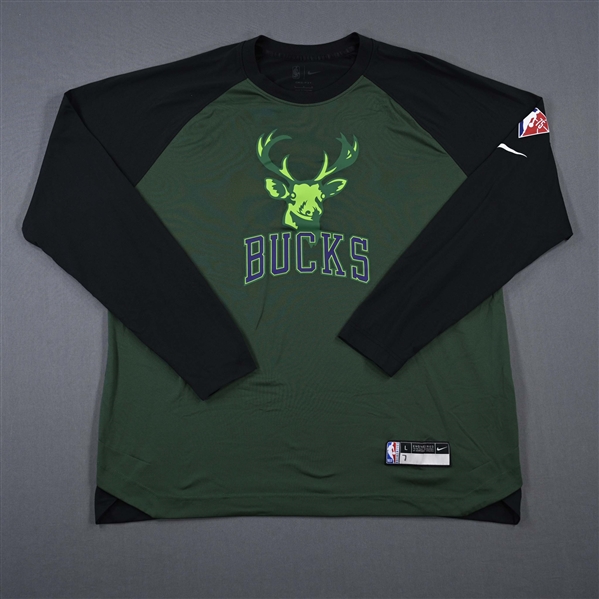Grayson Allen - Milwaukee Bucks - Game-Issued City Edition Long-Sleeved Shooting Shirt  - 2021-22 NBA Season