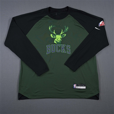 Grayson Allen - Milwaukee Bucks - Game-Issued City Edition Long-Sleeved Shooting Shirt  - 2021-22 NBA Season