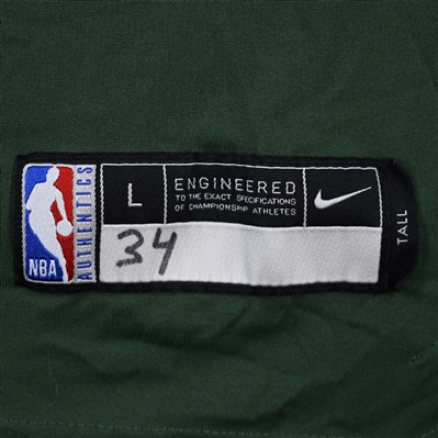 Giannis Antetokounmpo - Milwaukee Bucks - City Edition Long-Sleeved Shooting Shirt - Worn 12/25/2021  - 2021-22 NBA Season