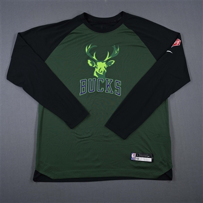 Thanasis Antetokounmpo - Milwaukee Bucks - Game-Issued City Edition Long-Sleeved Shooting Shirt  - 2021-22 NBA Season