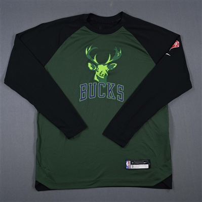 George Hill - Milwaukee Bucks - Game-Issued City Edition Long-Sleeved Shooting Shirt  - 2021-22 NBA Season