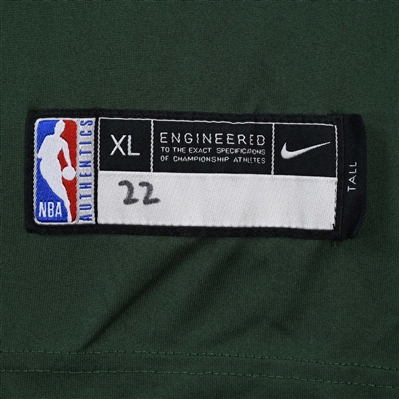 Khris Middleton - Milwaukee Bucks - Game-Issued City Edition Long-Sleeved Shooting Shirt  - 2021-22 NBA Season