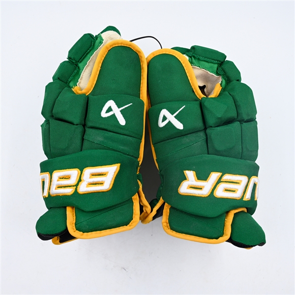 Pat Maroon - Game-Worn Green Third, Bauer Supreme Mach Gloves - 2023-24 NHL Season