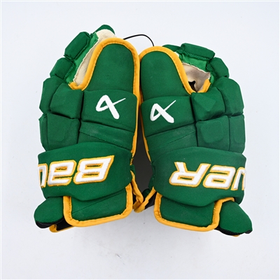 Pat Maroon - Game-Worn Green Third, Bauer Supreme Mach Gloves - 2023-24 NHL Season