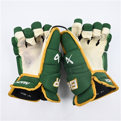 Pat Maroon - Game-Worn Green Third, Bauer Supreme Mach Gloves - 2023-24 NHL Season