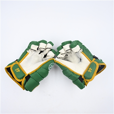 Jared Spurgeon - Game-Worn Green Third, Warrior Covert Gloves - 2022-23 NHL Season
