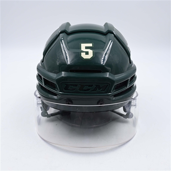 Jake Middleton - Game-Worn Green, CCM Helmet w/ CCM Shield - 2021-22 NHL Season