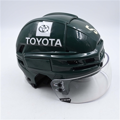 Jake Middleton - Game-Worn Green, CCM Helmet w/ CCM Shield - 2021-22 NHL Season