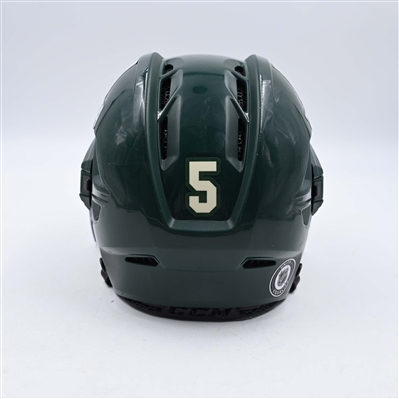 Jake Middleton - Game-Worn Green, CCM Helmet w/ CCM Shield - 2021-22 NHL Season