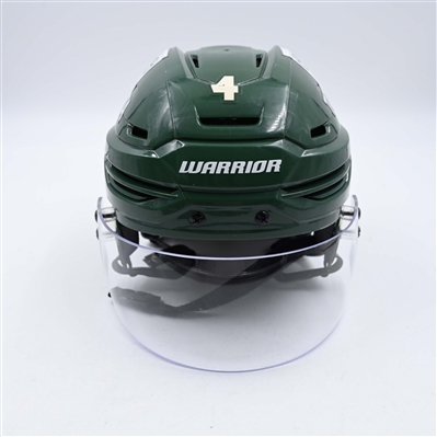 Jon Merrill - Game-Worn Green, Warrior Helmet w/ Oakley Shield - 2023-24 NHL Season