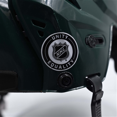 Brock Faber - Game-Worn Green, CCM Helmet w/ CCM Shield - 2023-24 NHL Season
