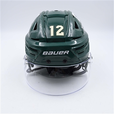 Matt Boldy - Game-Worn Green, Bauer Helmet w/ Bauer Shield - 2023-24 NHL Season