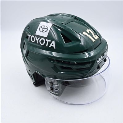 Matt Boldy - Game-Worn Green, Bauer Helmet w/ Bauer Shield - 2023-24 NHL Season