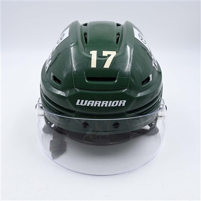 Marcus Foligno - Game-Worn Green, Warrior Helmet w/Bauer Shield - 2023-24 NHL Season