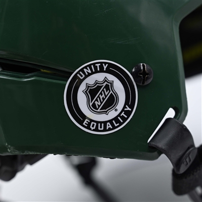 Marcus Foligno - Game-Worn Green, Warrior Helmet w/Bauer Shield - 2023-24 NHL Season