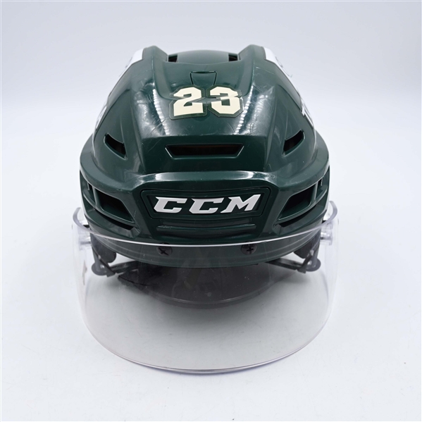 Marco Rossi - Game-Worn Green, CCM Helmet w/ Shield - 2023-24 NHL Season