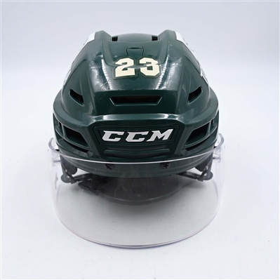 Marco Rossi - Game-Worn Green, CCM Helmet w/ Shield - 2023-24 NHL Season