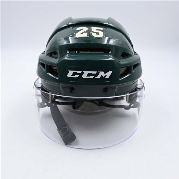 Jonas Brodin - Game-Worn Green, CCM Helmet w/ Oakley Shield - 2023-24 NHL Season