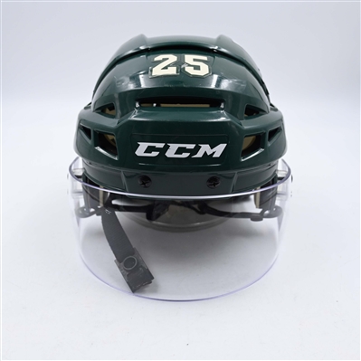 Jonas Brodin - Game-Worn Green, CCM Helmet w/ Oakley Shield - 2023-24 NHL Season