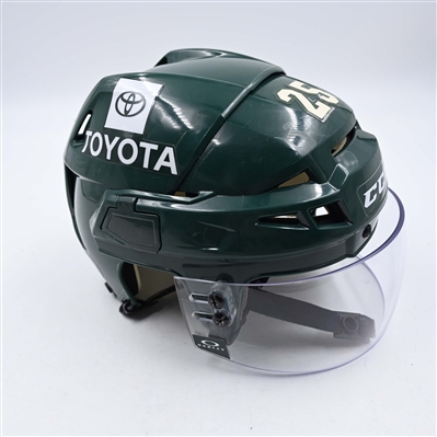 Jonas Brodin - Game-Worn Green, CCM Helmet w/ Oakley Shield - 2023-24 NHL Season