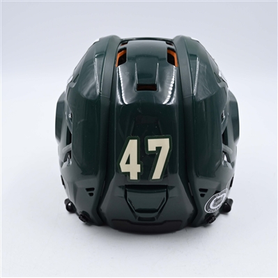 Declan Chisholm - Game-Worn Green, CCM Helmet w/ Oakley Shield - 2023-24 NHL Season