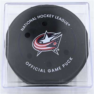 Kirill Marchenko - Columbus Blue Jackets - Goal Puck - January 9, 2025 vs. Seattle Kraken (Blue Jackets Logo)