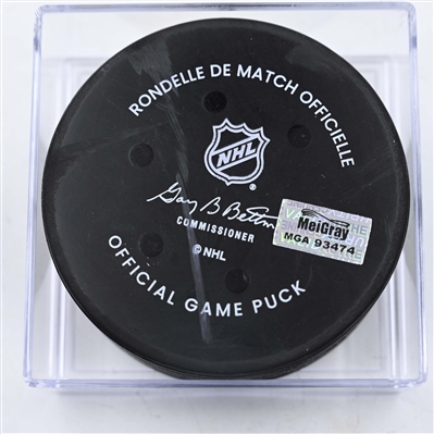 Kirill Marchenko - Columbus Blue Jackets - Goal Puck - January 4, 2025 vs. St. Louis Blues (Blue Jackets Logo)