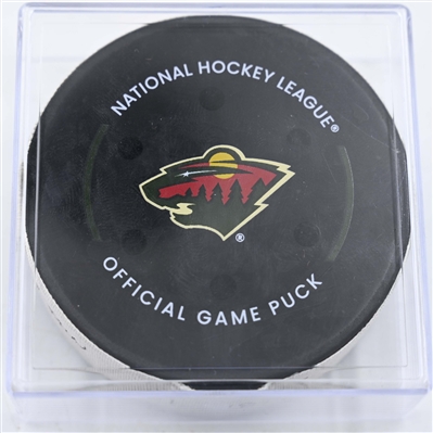 Connor McDavid - Edmonton Oilers - Goal Puck - January 15, 2025 vs. Minnesota Wild (Wild Logo)